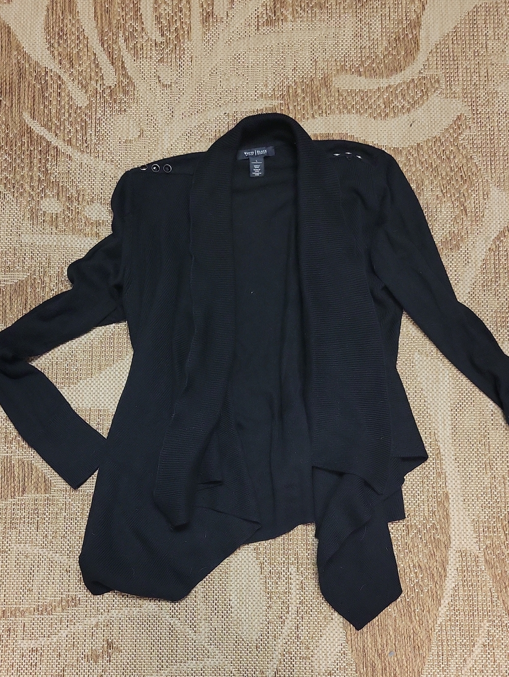 White House Black Market Black Open-Front Draped Cardigan